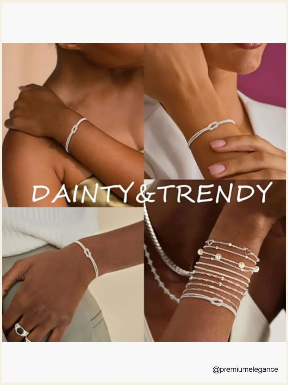 Dainty Knot Bracelet Set 14K Gold Plated Stackable Women - Trendy Non Tarnish